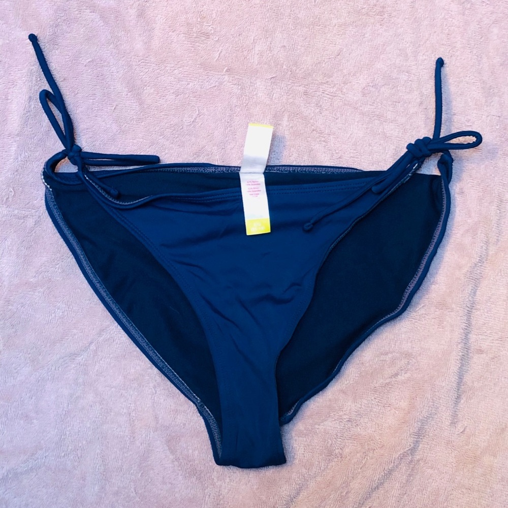 No Boundaries Tie Side Bikini Bottom Navy Blue